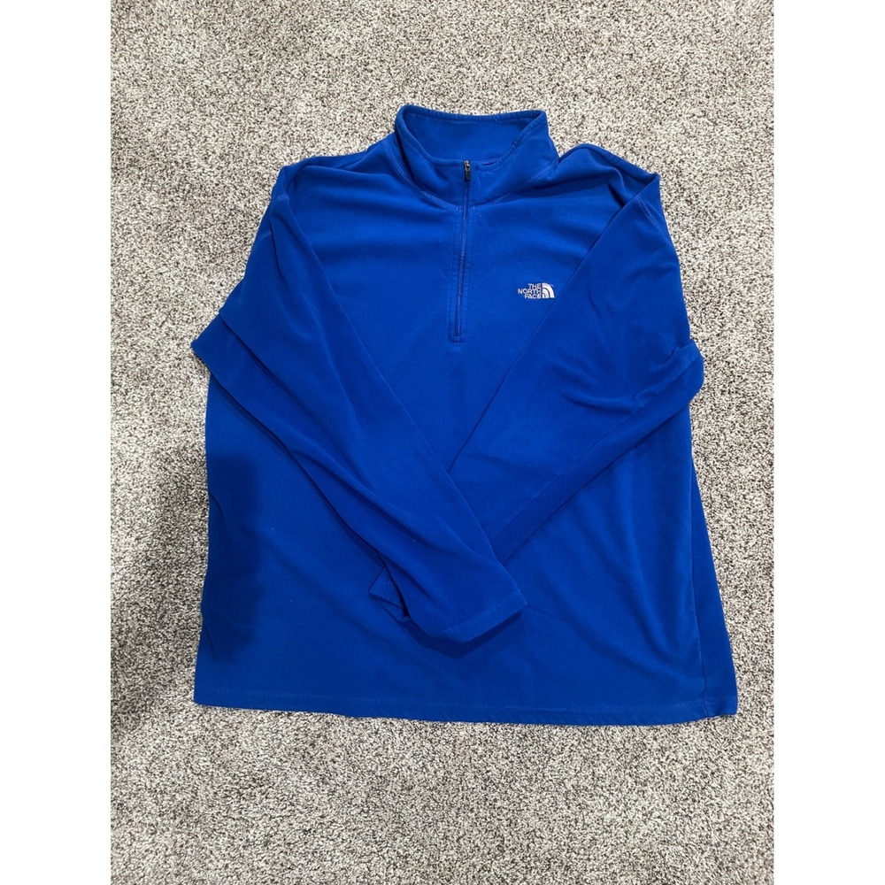 The North Face Mens TKA 100 Fleece Quarter Zip Pullover Blue XL T939AF